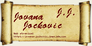 Jovana Jocković vizit kartica